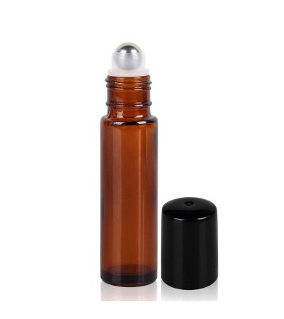 10 ml Amber Roll On Bottle With Steel Ball & Cap