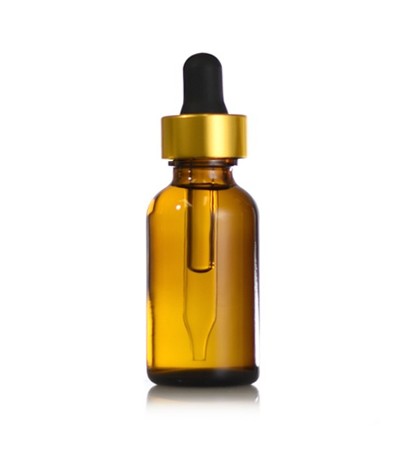 30 ml Amber Glass Bottle With Gold Dropper