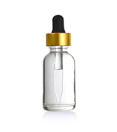 30 ml Clear Glass Bottle With Gold Dropper