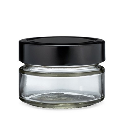 150ml Clear Glass Jar With Black Cap