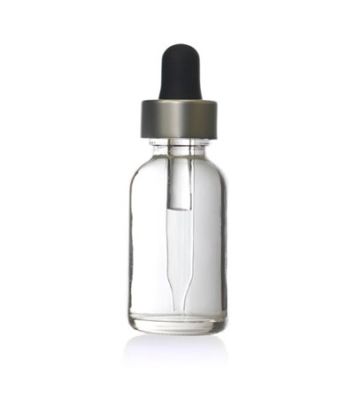 30 ml Clear Glass Bottle With Silver Dropper