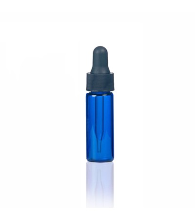 1 Dram Blue Glass Vial With Dropper