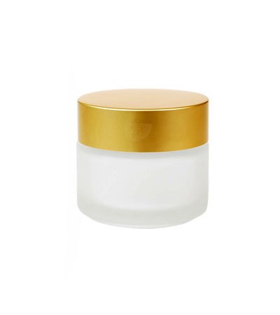 50 ml Frosted Glass Jar With Gold Lined Cap