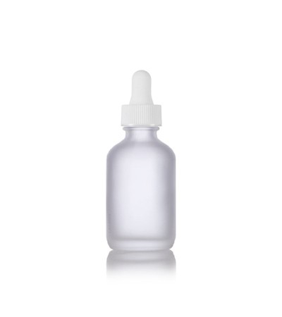 1 Oz Frosted Glass Bottle With White Dropper