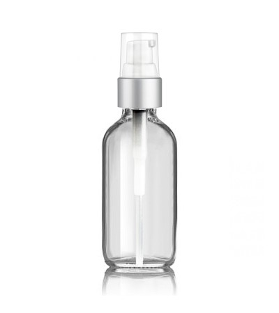 2 Oz Clear Glass Bottle With Silver Treatment Pump