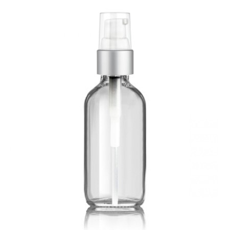 2 Oz Clear Glass Bottle With Silver Treatment Pump