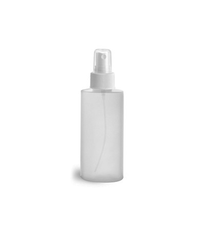 2 oz Natural Cylinder Bottle White Sprayers