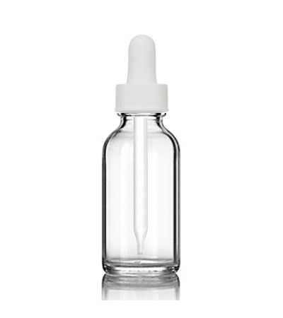2 Oz Clear Glass Bottle With White Dropper