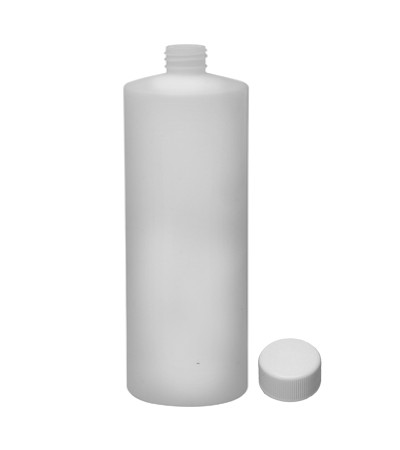 32 Oz Natural Cylinder Bottle With White Cap
