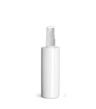 4 Oz White PET Cylinder Bottle With Sprayer