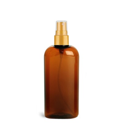 4 Oz Amber PET Bottle With Orange Sprayer