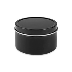 4 Oz Black Metal Tin Jar With Slip On Top
