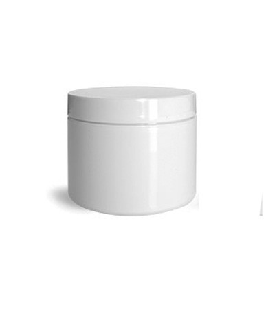 4 Oz White Double Wall Jar With Cap