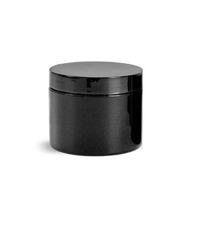 4 Oz Double Wall Jar Black With Cap