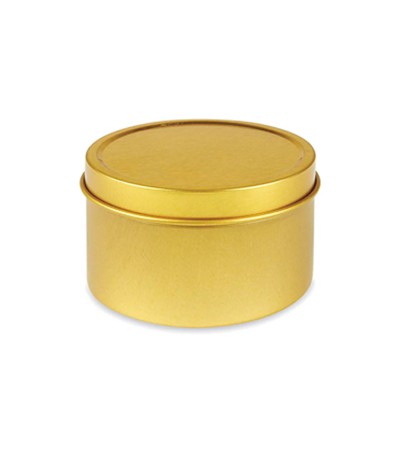 4 Oz Gold Metal Tin Jar With Slip On Top