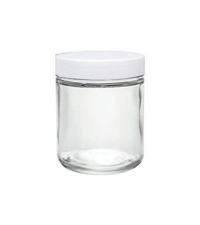 4 Oz Clear Glass Jar With White Cap