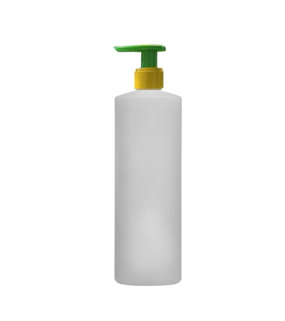 500 ml Natural Cylinder Bottle With Green Yellow Pump