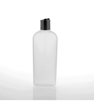 5 Oz Natural Oval Bottle With Black Disc Cap