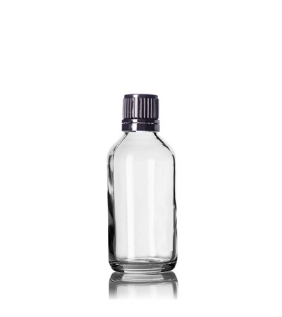 60 ml Euro Glass Bottle With Tamper Evident Black Cap