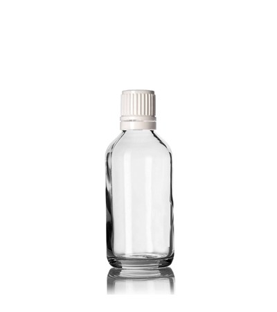 60 ml Euro Glass Bottle With Tamper Evident White Cap