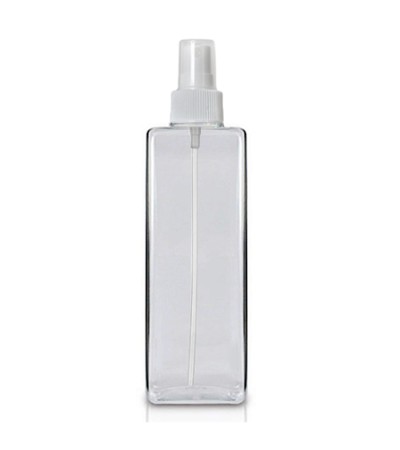 8 Oz Square PET Bottle With White Sprayer