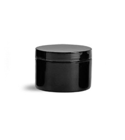 1 Oz Black Double Wall Jar With Cap