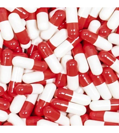 Red & White Gelatin Capsules Size 00
