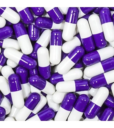 Purple & White Gelatin Capsules Size 00