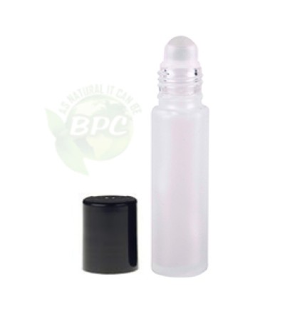 10 ml Frosted Roll On Bottle With Black Cap