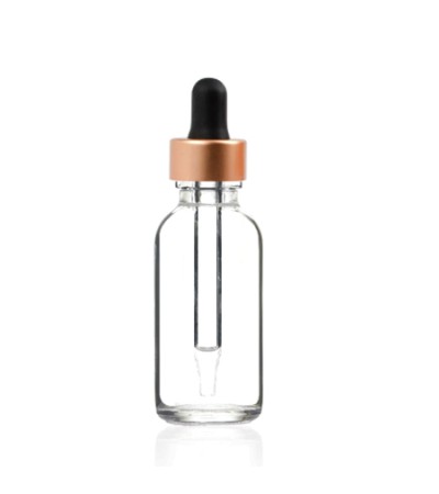1 Oz Boston Glass Bottle With Rose Gold Dropper