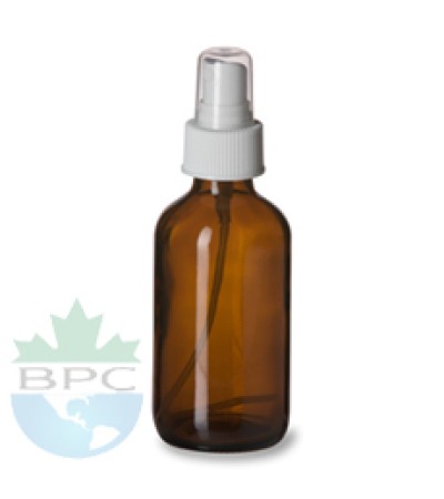 2 Oz Amber Glass Bottle With White Sprayer