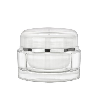 2 Oz Clear White & Silver