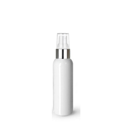 2 Oz White Bottle With Silver White Treatment Pump