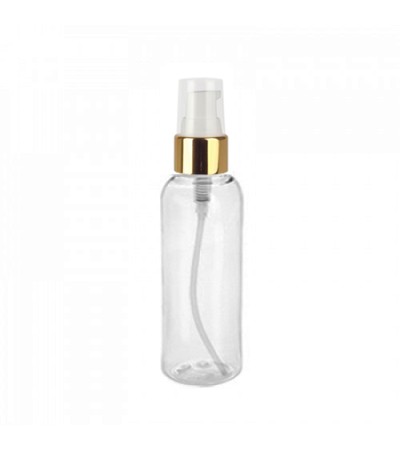 2 Oz Clear PET Bottle With Gold Treatment Pump