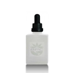 30 ml White Rectangle Glass Bottle With Black Dropper