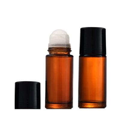 30 ml Amber Roll On Bottle With Black Cap