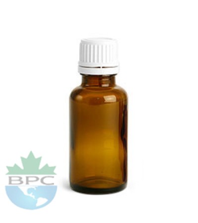 30 ml Amber Glass Bottle With White Cap