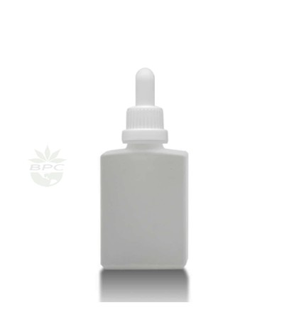 30 ml Rectangle Glass Bottle White With Dropper