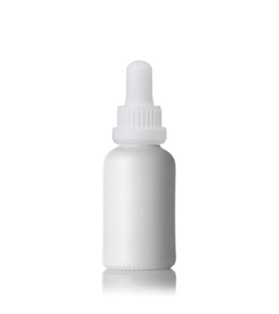 30 ml Round Glass Bottle White With White Dropper
