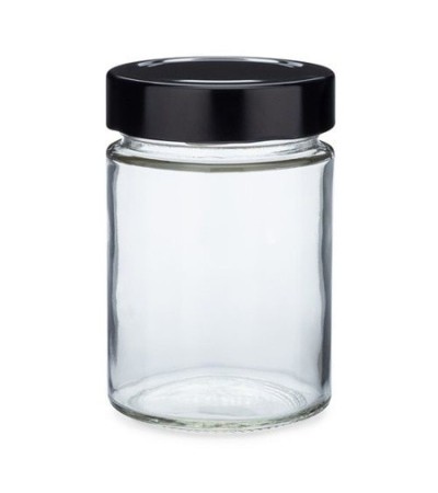 10 Oz Glass Jar With Black Twist Cap