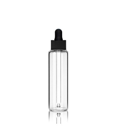 4 Drams Clear Glass Bottle With Serum Black Dropper 