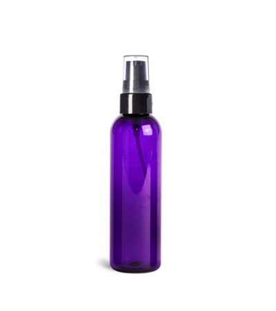 4 Oz Purple PET Bottle With Black Treatment Pump