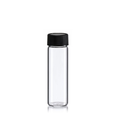 4 Drams Clear Glass Bottle With Black Cap