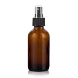 4 Oz Amber Glass Bottle With Black Sprayer