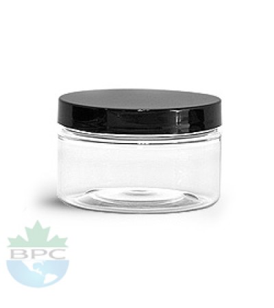 4 OZ PET Heavy Wall Jar With Black Cap