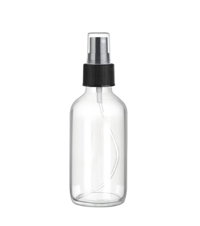 4 Oz Clear Glass Bottle With Black Sprayer