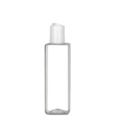 4 Oz Square PET Bottle With White Disc Top