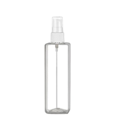 4 Oz Square PET Bottle With White Sprayer