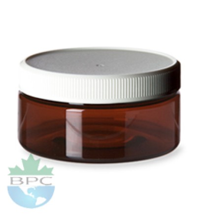 8 Oz Jar Amber Jar With White Cap
