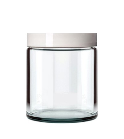 8 Oz Clear Straight Side Glass Jar With White Cap